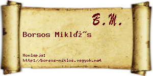 Borsos Miklós névjegykártya