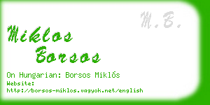 miklos borsos business card
