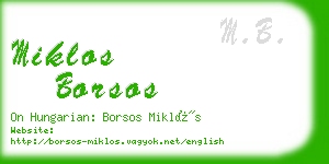 miklos borsos business card